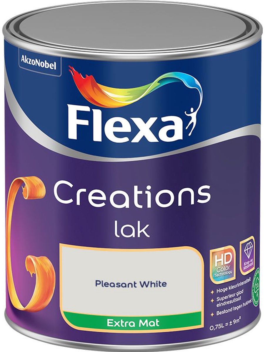 Flexa - Creations Lak Extra Mat - Pleasant White - 750 Ml - Kleur Van Het Jaar 2027