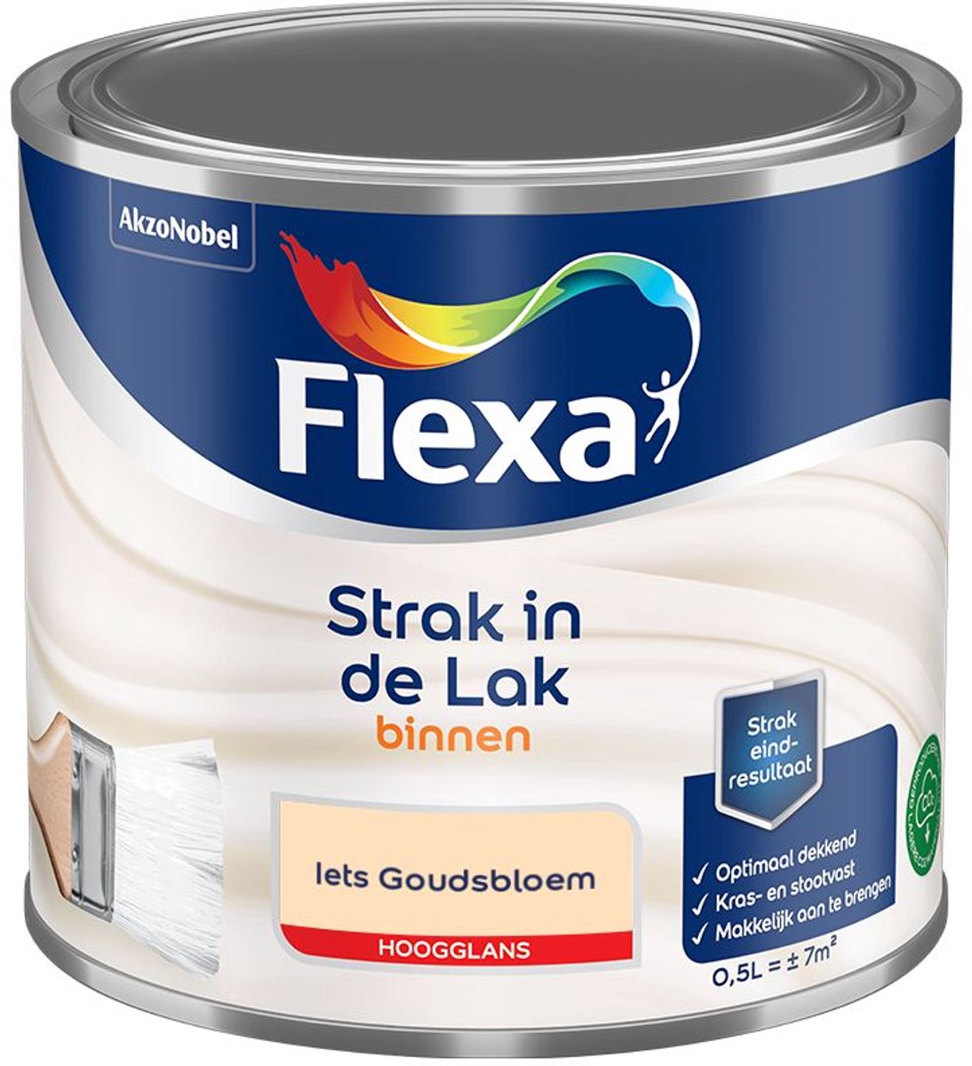 Flexa - Strak In De Lak Binnenlak Hoogglans - Iets Goudsbloem - Mengverf - 500 Ml