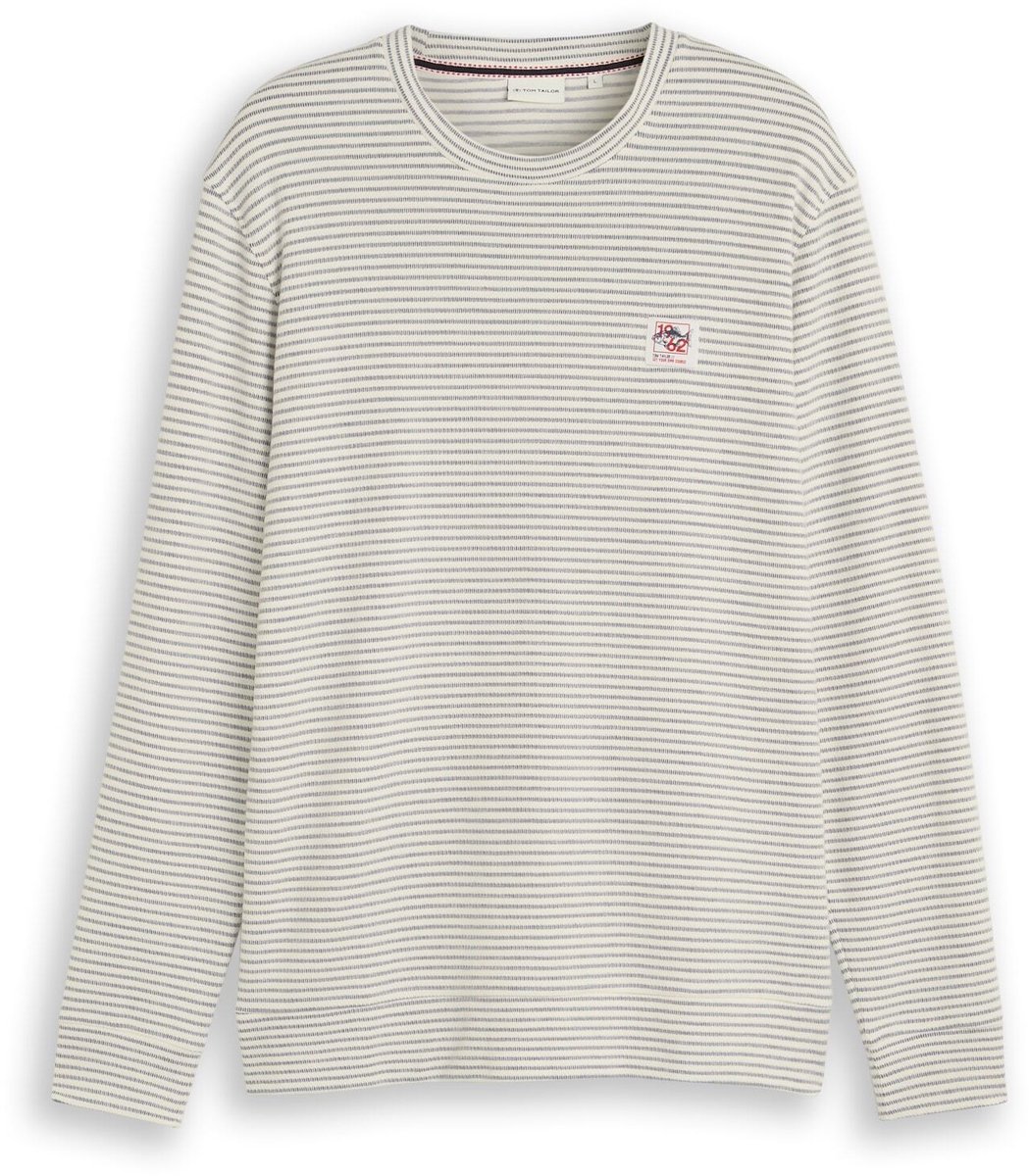 Tom Tailor - Shirt met lange mouwen en streepmotief - Maat L - offwhite structured stripe