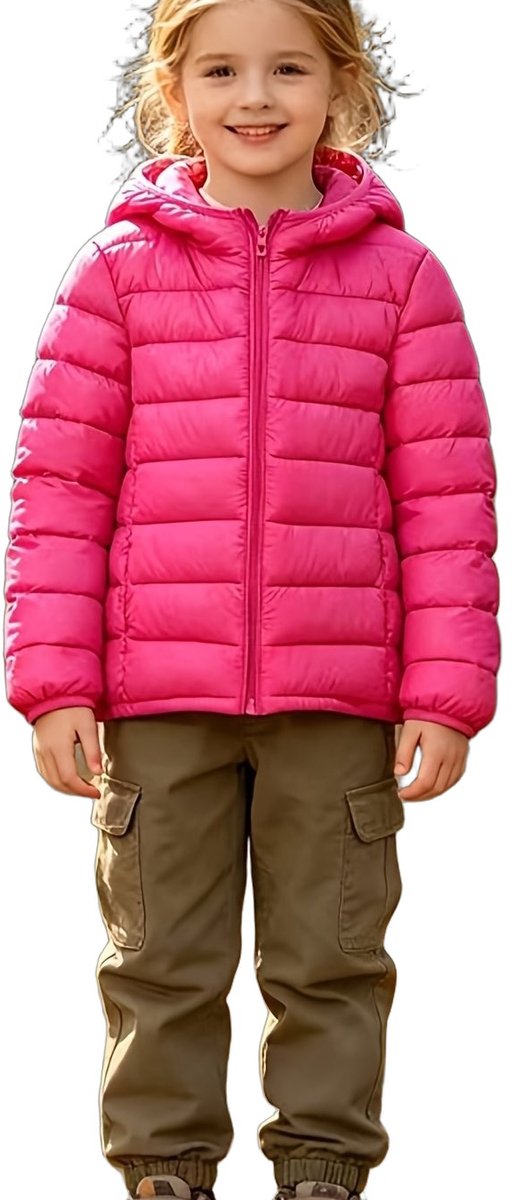 Currero Winterjas Parka Meisjes Lange Jas Meisje Wintermantel Overjas Gewatteerd Waterdicht Winter Stijlvol Mantel Kinderen Magenta 7-8 Jaar Roze