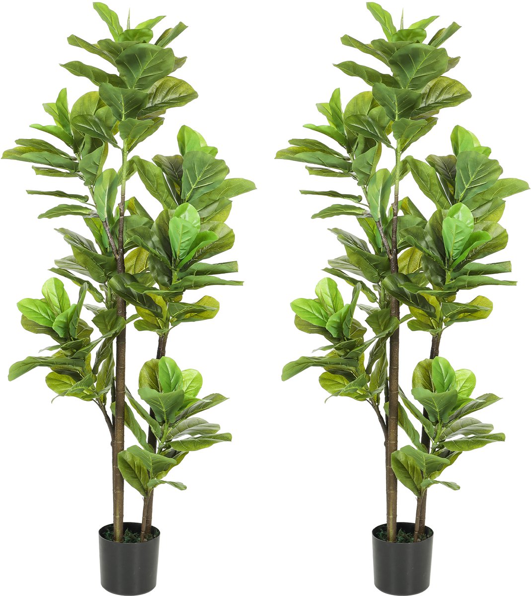 Kunstplant - met - pot - vioolbladplant - 150cm - groen
