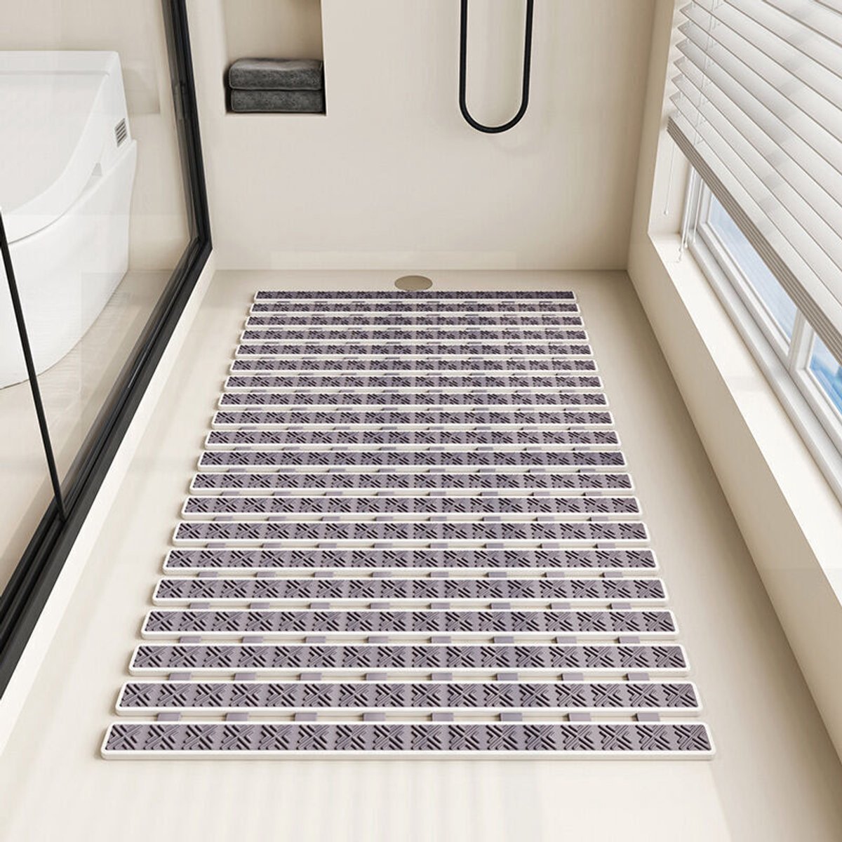 Douchemat - Antislip badkamermat - 69x40cm - Veilige bevestiging geschikt voor zuignappen - Schimmelwerend - Sneldrogend