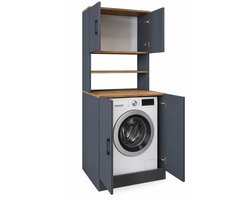 Roomart ATLANTIC-I Wasmachine Ombouwkast 70x180 cm - Overbouwkast - Antraciet Eiken