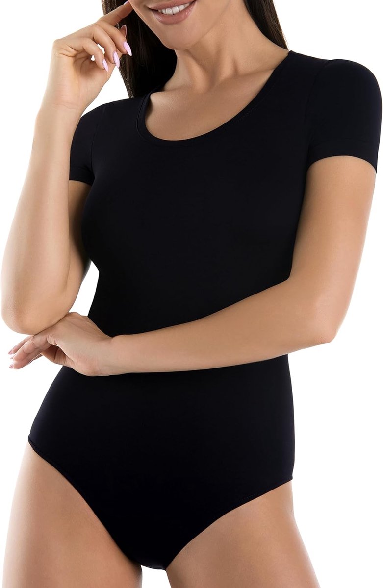 Dames Body van Viscose met Korte Mouwen - Elegante damesbody en Comfortabele Bodysuit met Moderne Pasvorm voor Dagelijks Gebruik