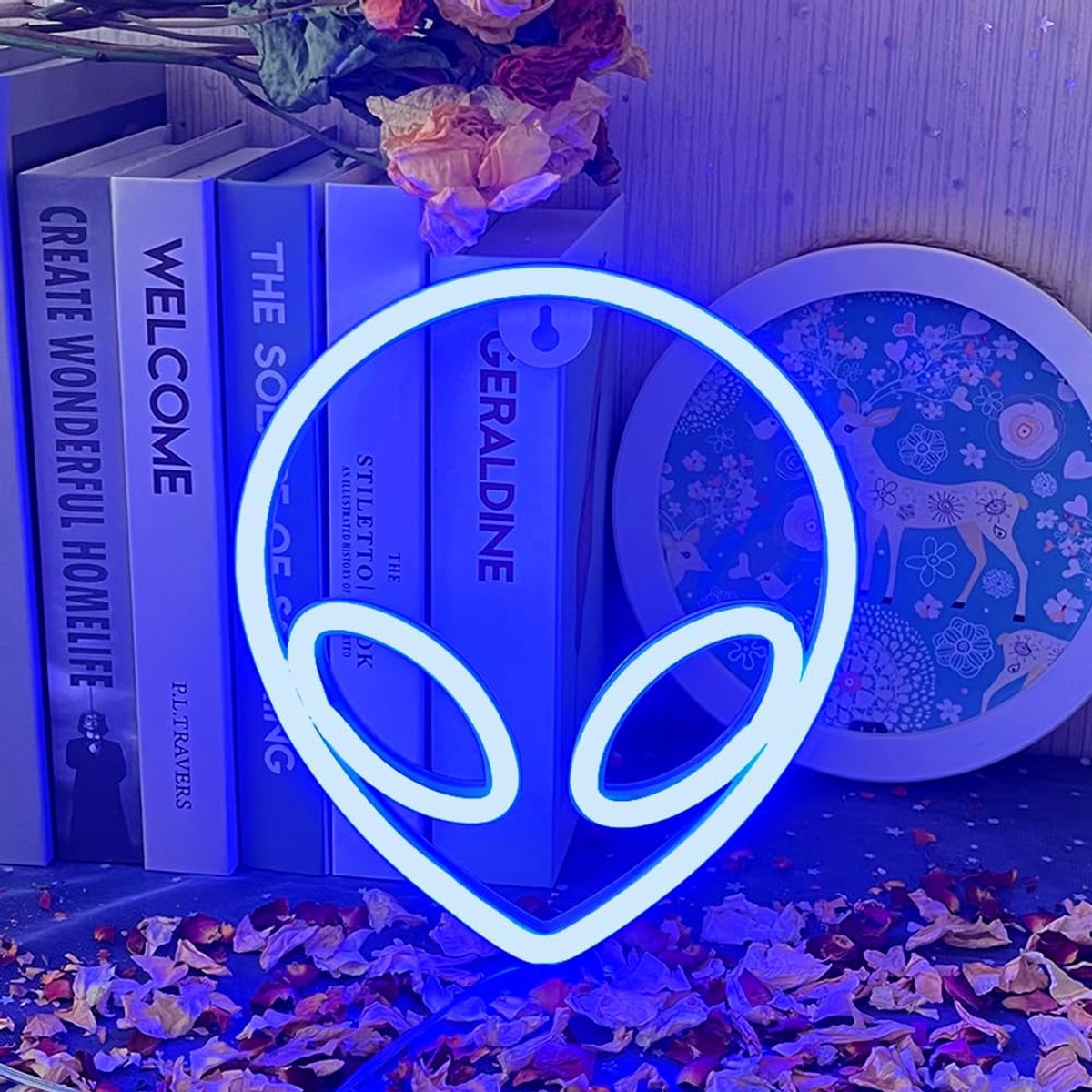 Alien Light Sign Neon bord neon led bord USB aangedreven neon licht deco cool neon bord voor slaapkamer, speelkamer, bar, kinderen, cadeau, feestdecoratie