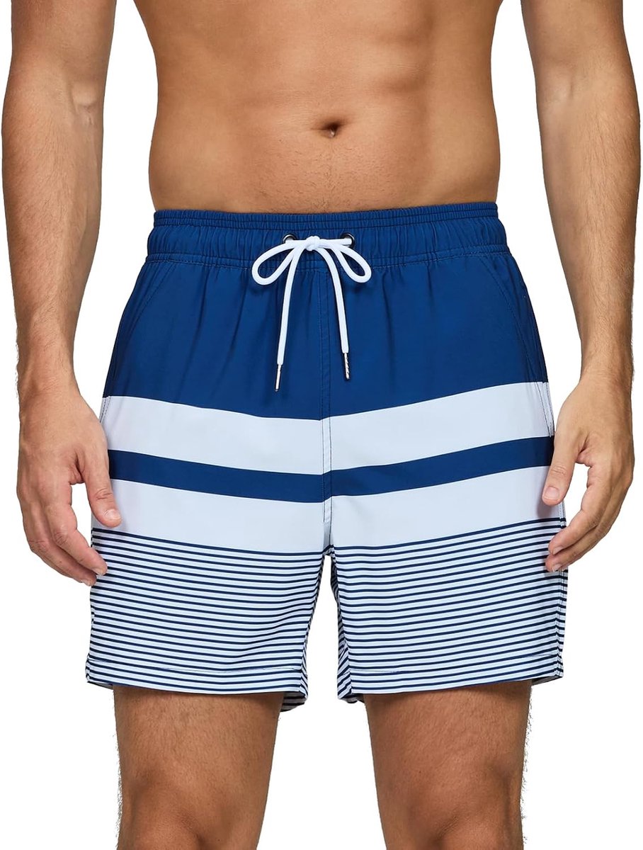 Zwembroek voor heren, sneldrogend, ademend, zwemshorts met meshvoering en verborgen ritsvak, badmode, boardshorts