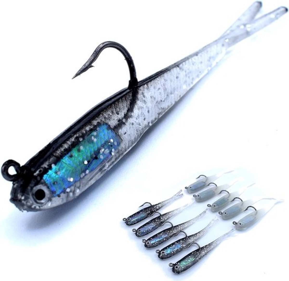 Zacht kunstaas voor snoek, snoekbaars en baars - 7,5 cm / 5,5 g - Verpakking met 10 stuks