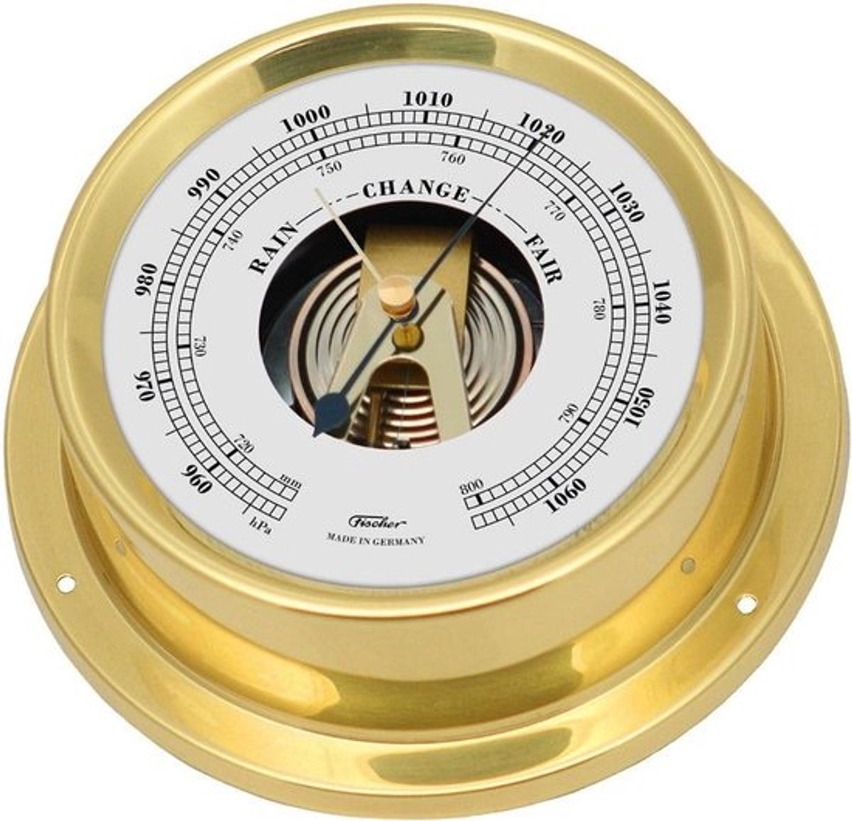 Maritieme Barometer 110 x 84 mm - Klassiek Barometer Design voor Binnen en Buiten - Barometer voor Luchtdrukmeting