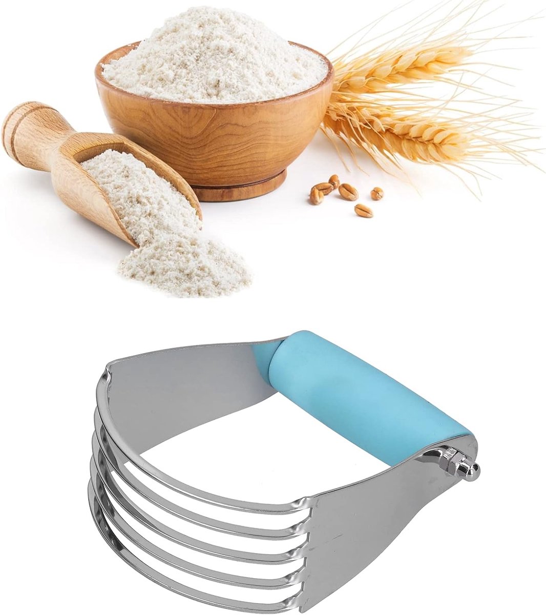 Pastry Blender, Botersnijder Multifunctionele Deeg Blender Heavy Duty Pastry Cutter Deeg Meel Metalen Mixer Cutter(Blauw)