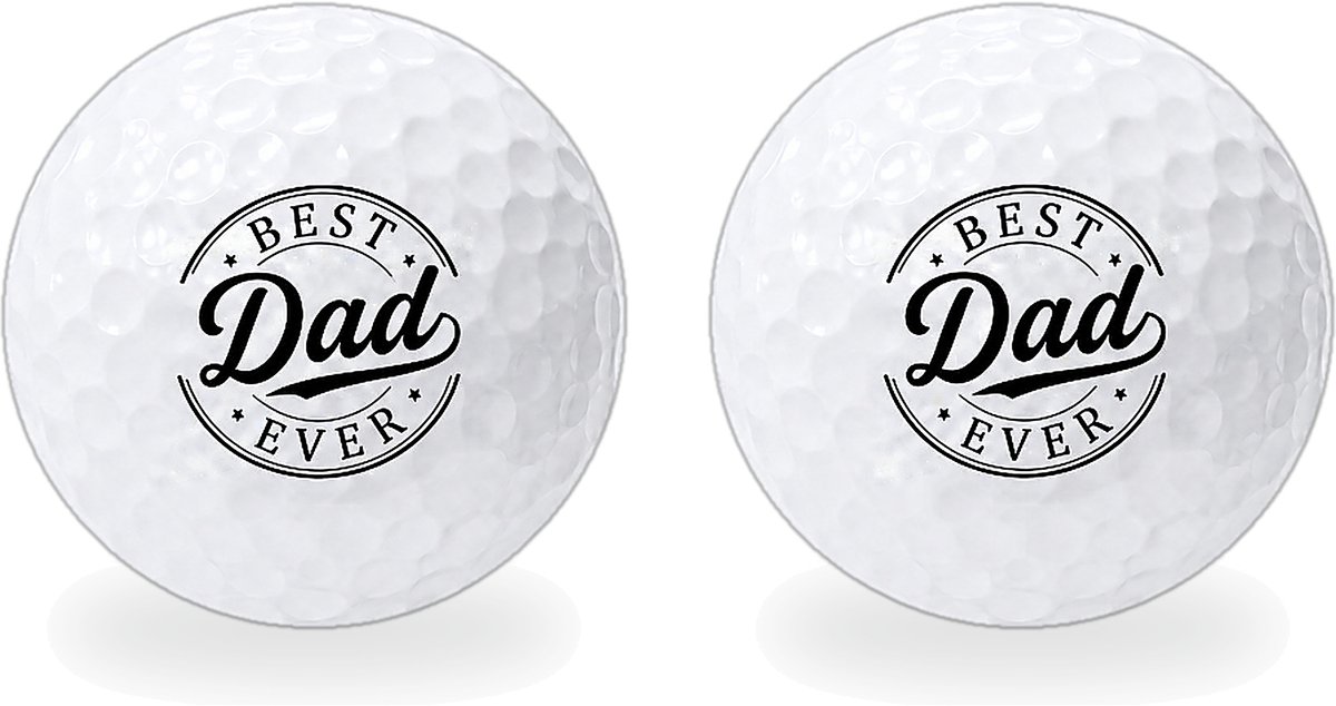 Wilson Golfballen Best Dad Ever - Vaderdag Golf Cadeau - 2 stuks - Bedrukte Golfballen
