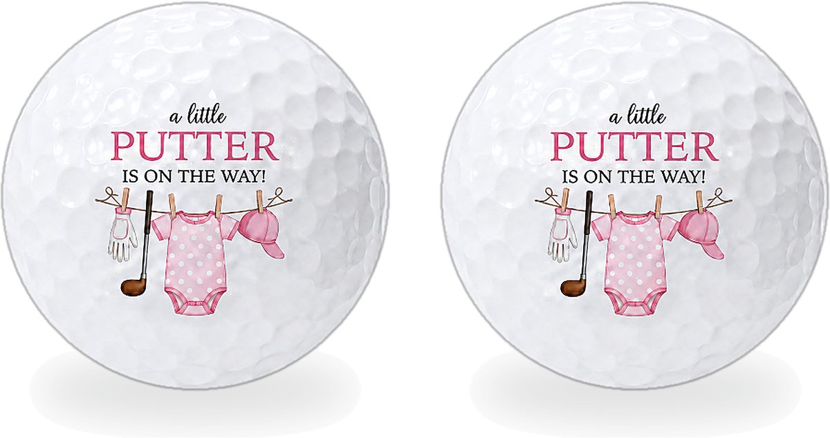 Golfballen Baby Girl - Geboorte Golf Cadeau - 2 stuks - Wilson - Bedrukte Golfballen