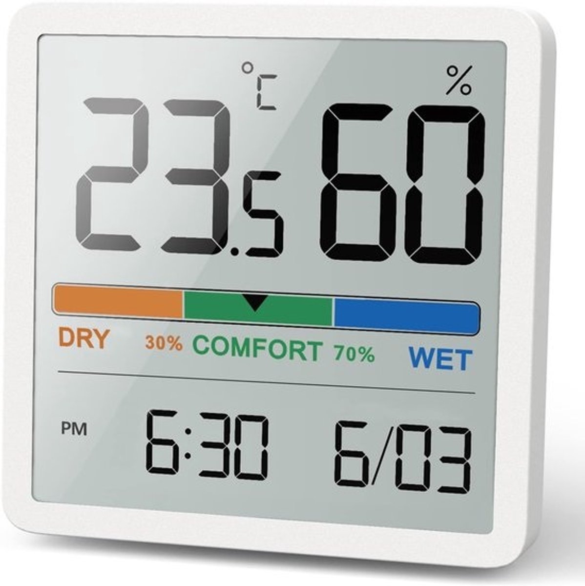 Digitale Thermo-Hygrometer voor Binnen - Hoge Nauwkeurigheid Temperatuur- en Vochtigheidsmeter met Comfortniveau Indicator