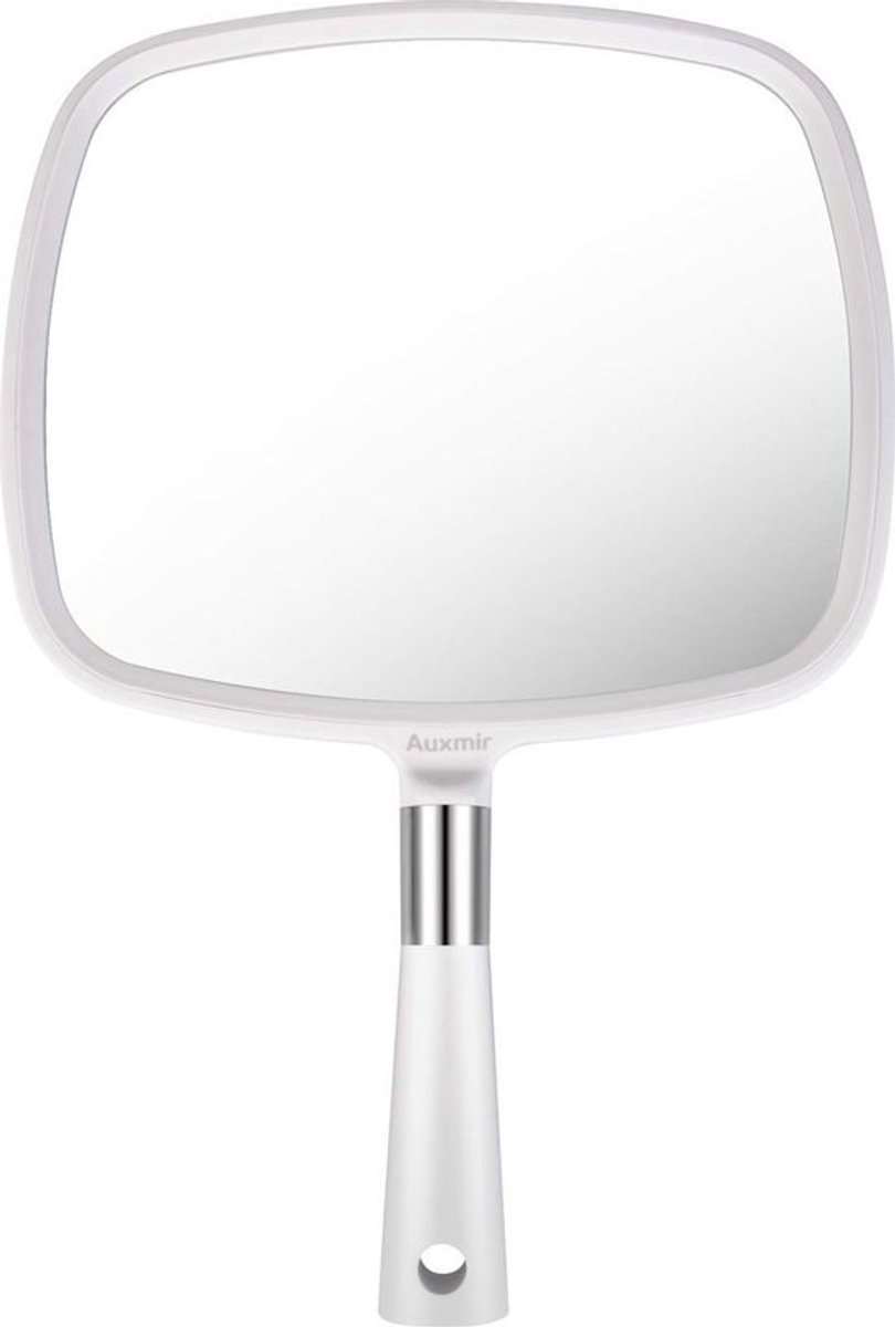 Make-up spiegel Extra Grote Handspiegel met Handvat voor Make-up Scheren Gezichtsverzorging - Wit