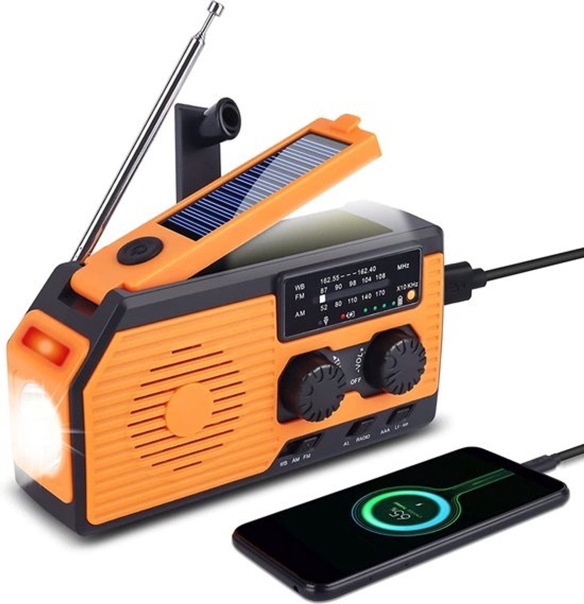 Noodradio – Solar Emergency Radio – Kamperen Outdoor Survival Radio – Powerbank – Zaklamp – Zonne Energie