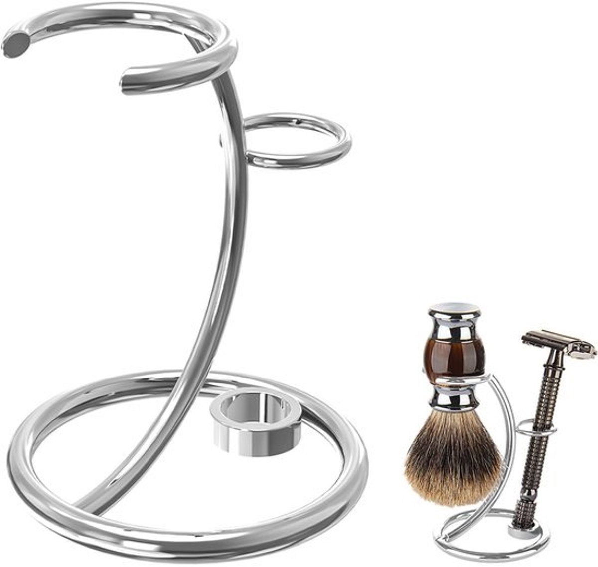 Solidchoice - Dailygoody - Scheerkwaststandaard - Roestvrijstalen veiligheidsscheermeshouder - Zilver - Badkamer organizer - Geschikt voor handmatig scheermes - Hoo