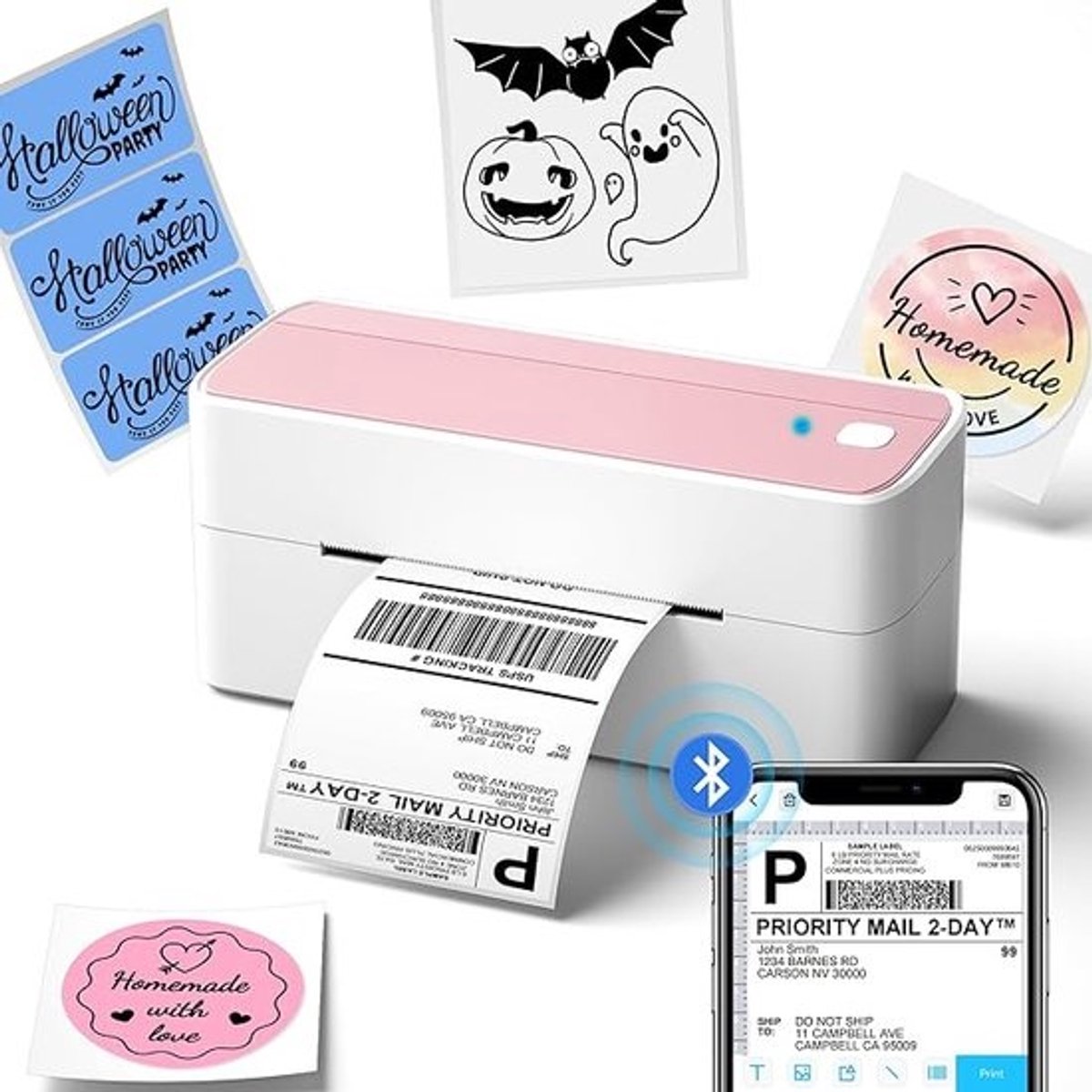 Draagbare 241BT thermische Labelprinter - Bluetooth - roze