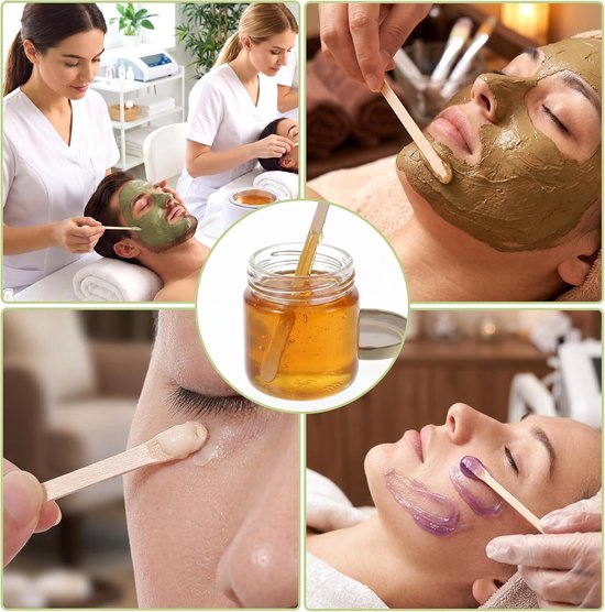 Spatels voor ontharing, wegwerp houten stelen, houten waxsticks, wenkbrauwen, houten spatel, waxing applicator, knutselhouten stokjes voor ontharing — afbeelding 3
