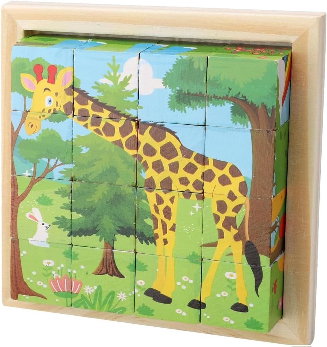 Educatief Houten 3D Puzzel Speelgoed voor Kinderen, 6-in-1 Dierontwerpen, Montessori Puzzel voor Kinderen van 3 tot 5 Jaar