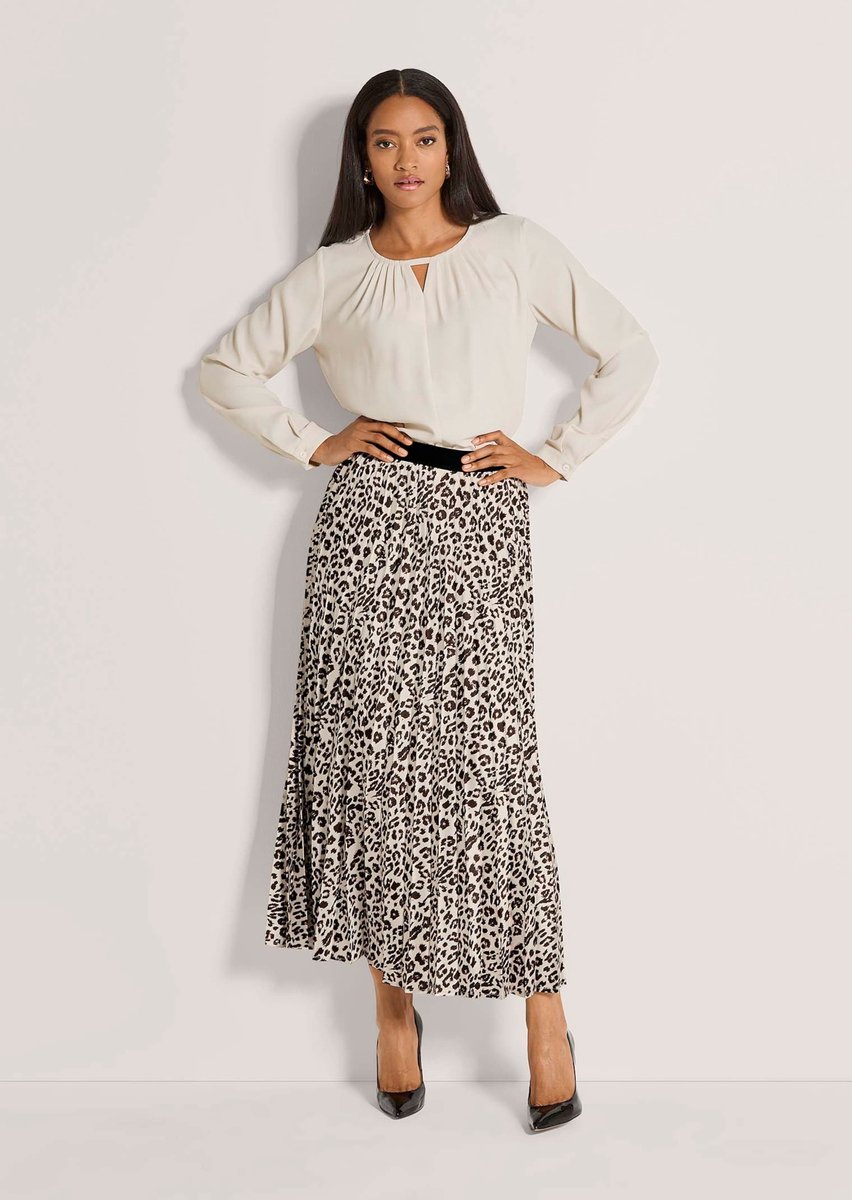 MADELEINE Rok Geplooide rok met luipaardprint