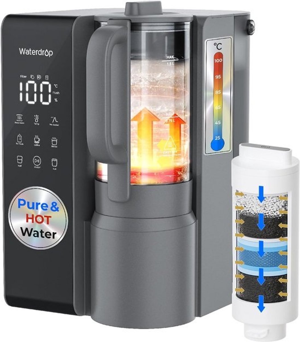Waterfilter Systeem met Omgekeerde Osmose en 7 Temperatuurstanden