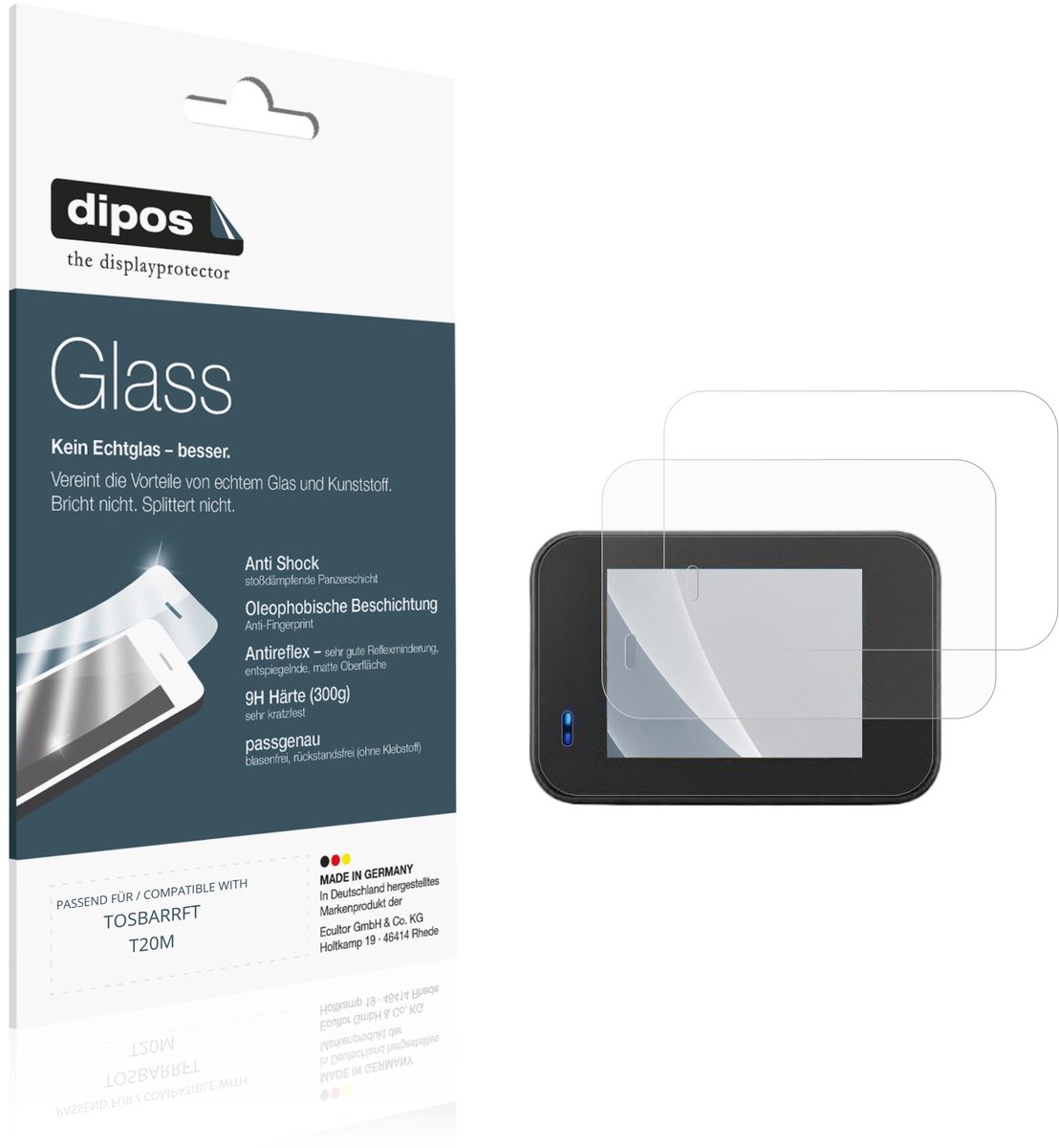 dipos – 2x Matte Pantserfolie geschikt voor TOSBARRFT T20M | 9H Screenprotector