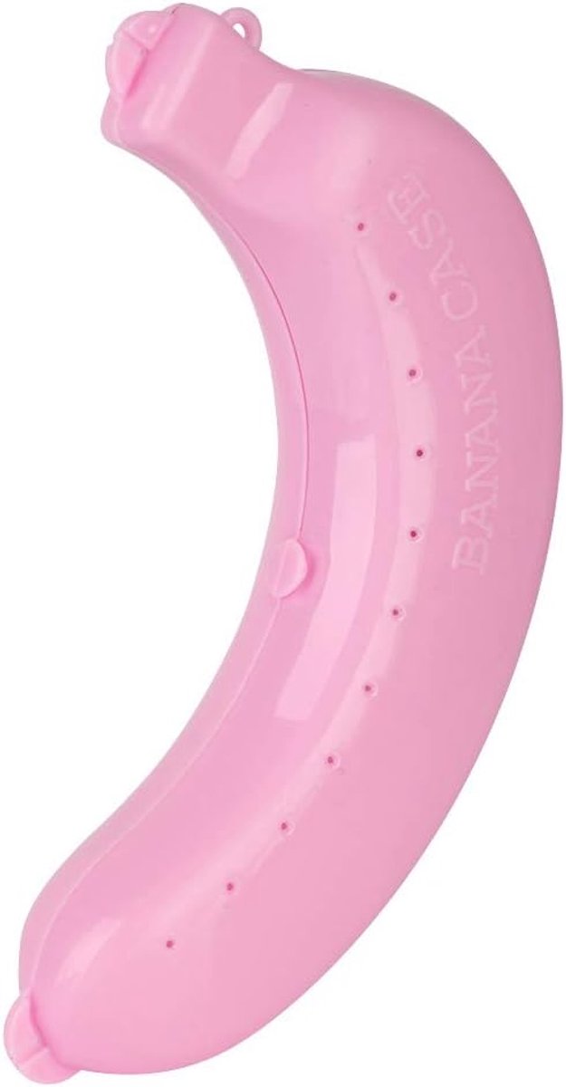3 Kleuren Fruit Banana Box Holder Box Case Lunch Container Opslag Banana Shell(roze)