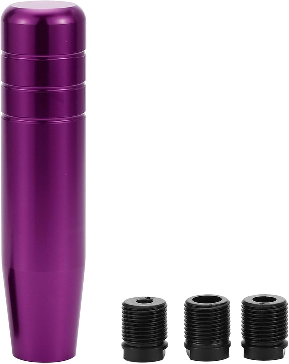Universele Versnellingspook 13cm Pookhendel Knop met 3 Adapters voor Automatische en Handmatige Voertuigen Aluminiumlegering Paars