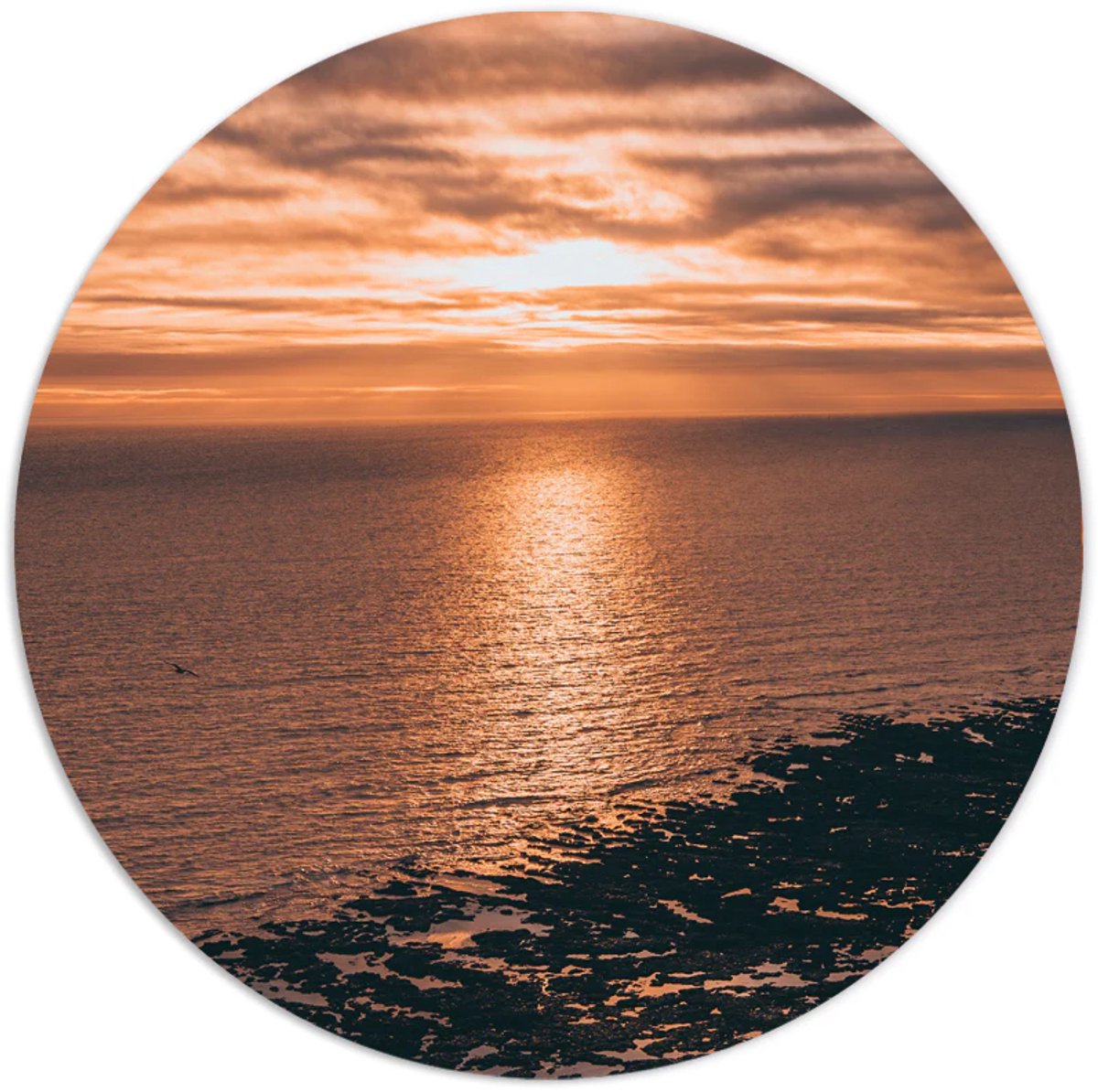 Label2X - Muurcirkel beach flow - Ø 25 cm - Dibond - Multicolor - Wandcirkel - Rond Schilderij - Muurdecoratie Cirkel - Wandecoratie rond - Decoratie voor woonkamer of slaapkamer