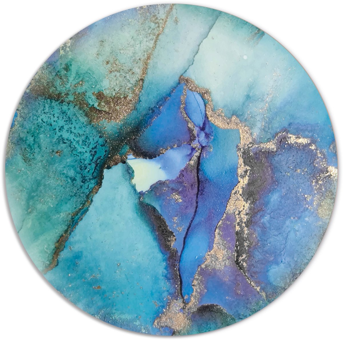 Label2X - Muurcirkel agaat kleur - Ø 50 cm - Dibond - Multicolor - Wandcirkel - Rond Schilderij - Muurdecoratie Cirkel - Wandecoratie rond - Decoratie voor woonkamer of slaapkamer