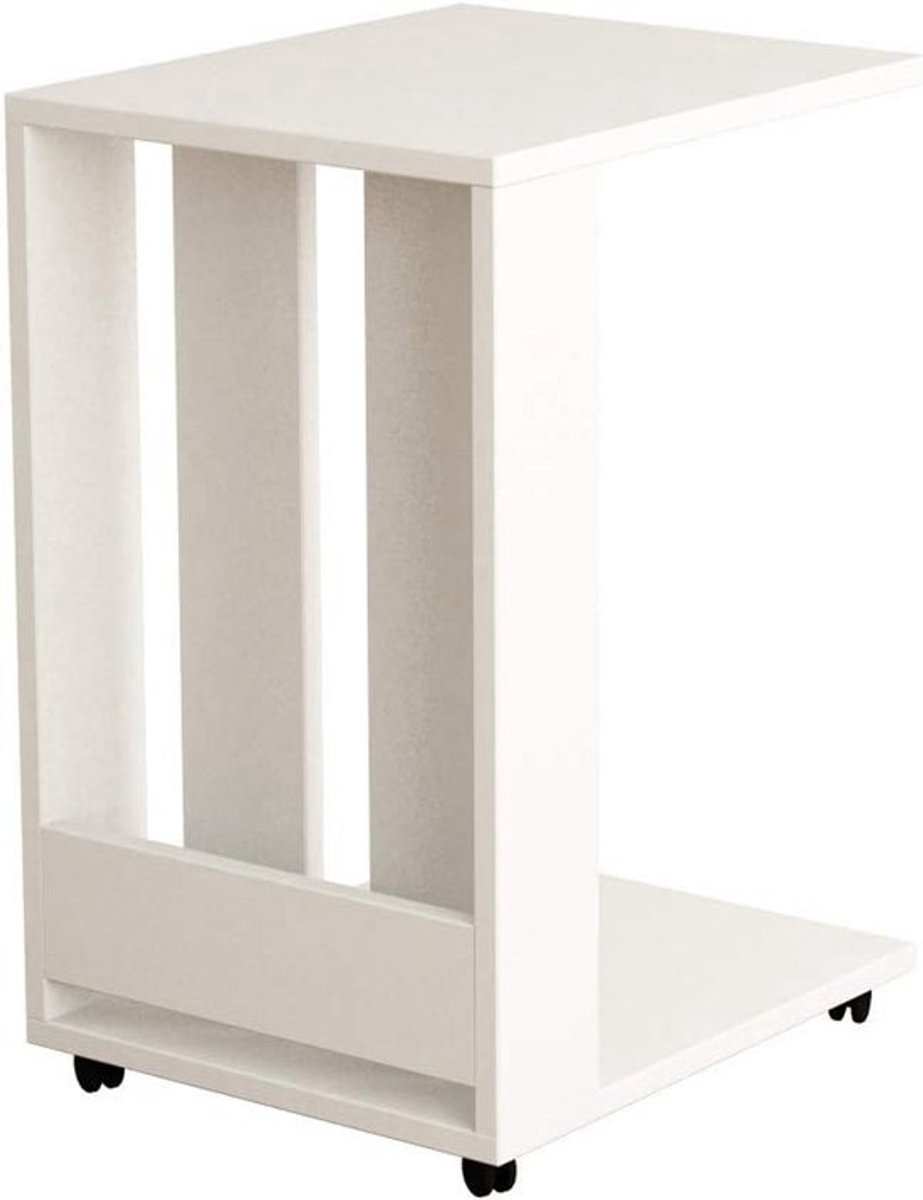 Moderne C Tafel voor Woonkamer - 60x37x45cm - Salontafel - Bijzettafel (Wit)