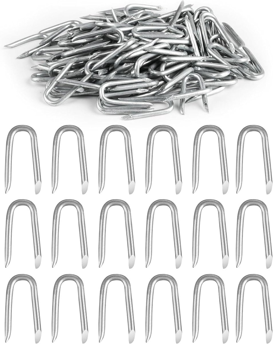 Nagels – Maschendrahtzaun, Stahlkrampen, Verzinkte U Klammer Nagel, Zaunklammern Krampennägel, Zaun Draht Befestigingsnagel für Unkrautvlies Garten Staketenzaun
