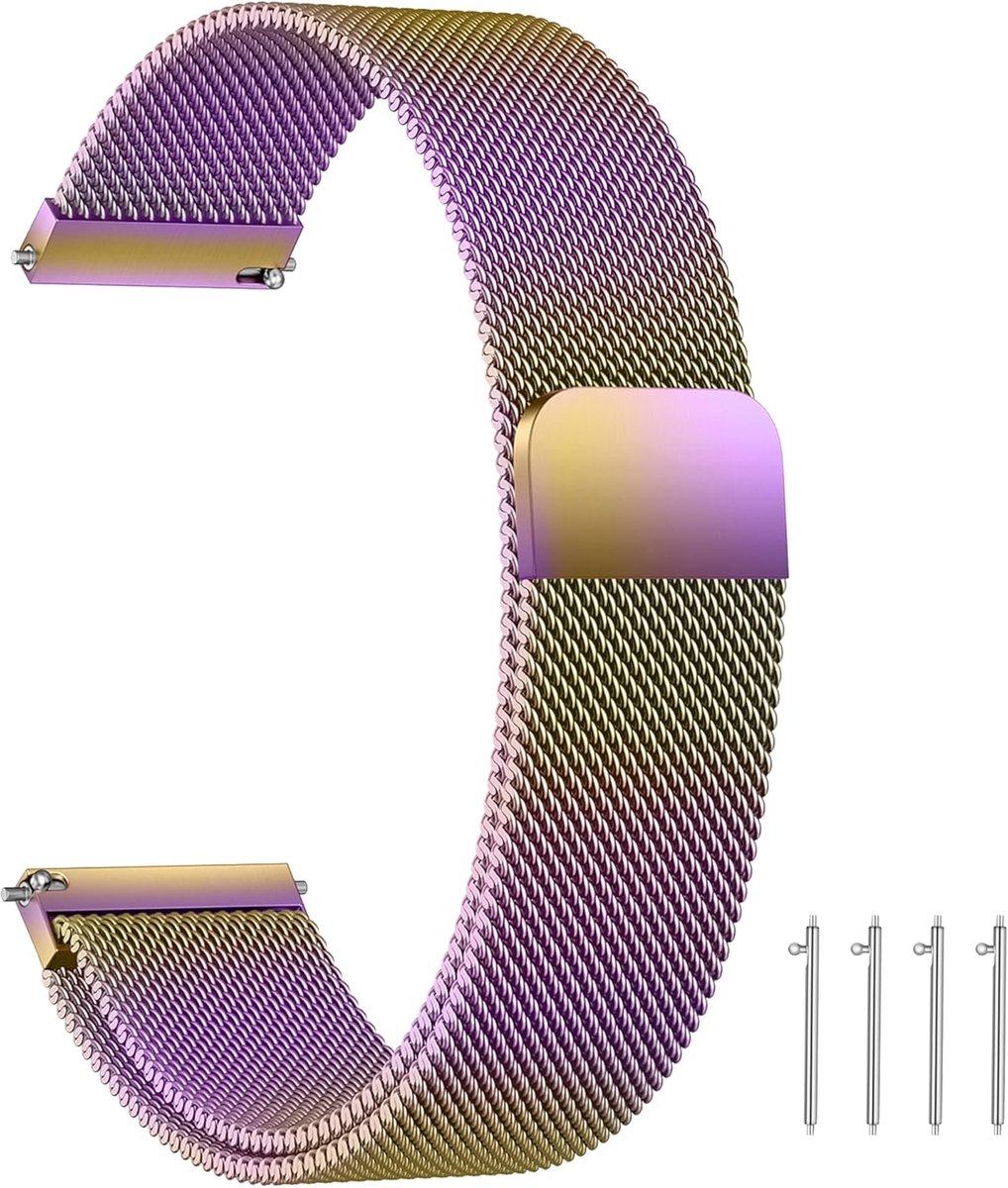 Metalen horlogeband 14-24 mm - roestvrij staal mesh - magnetisch verstelbaar - perfect voor smartwatch - ShopVlot