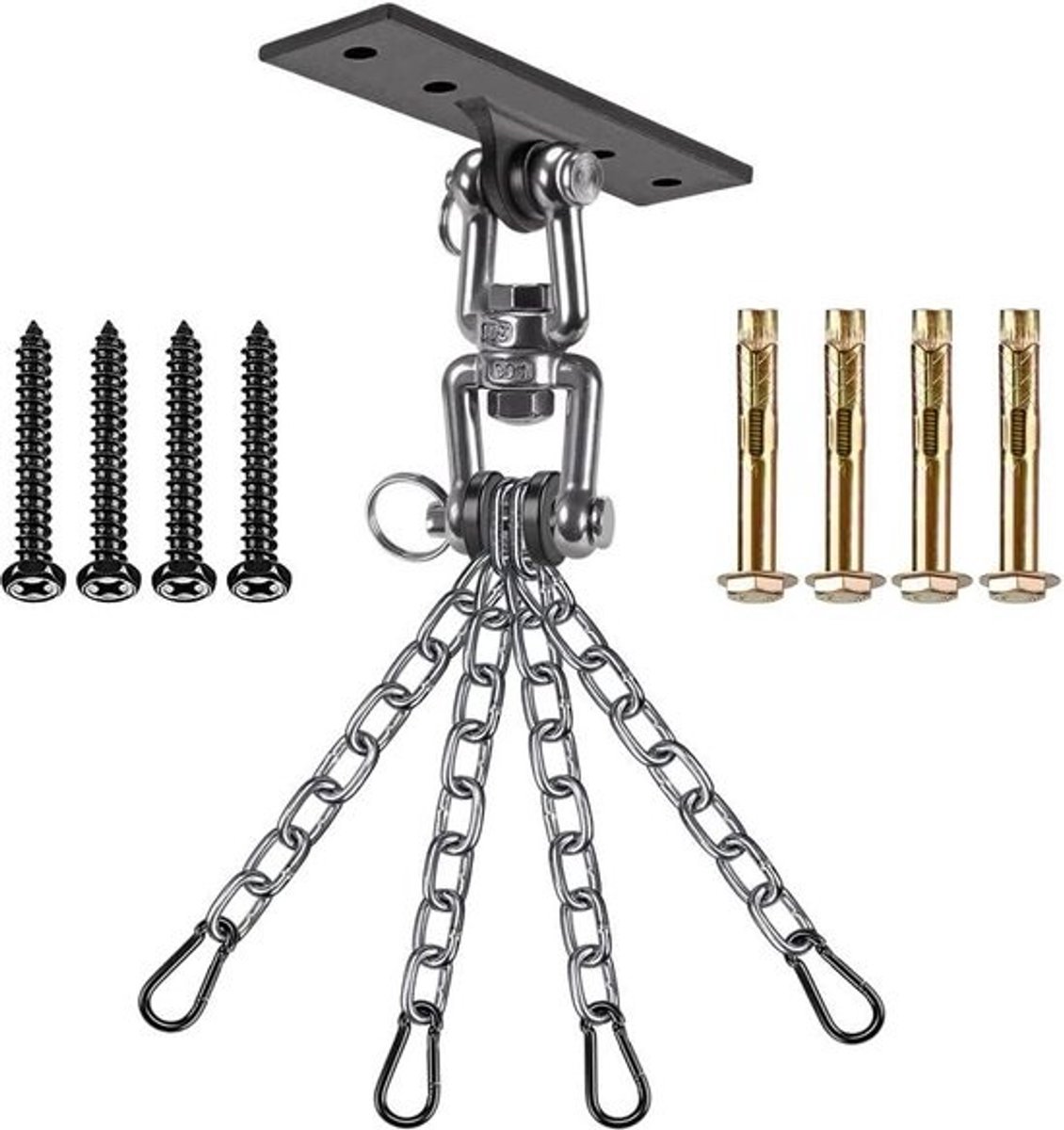 Zware tassenhanger wandplafondmontagehaak - 360 graden rotatie - lichaamsweergave - krachttrainingssystemen - luchtfoto - yogaschommel - hangmat - weerstandsband - houten sets - 600 lbs