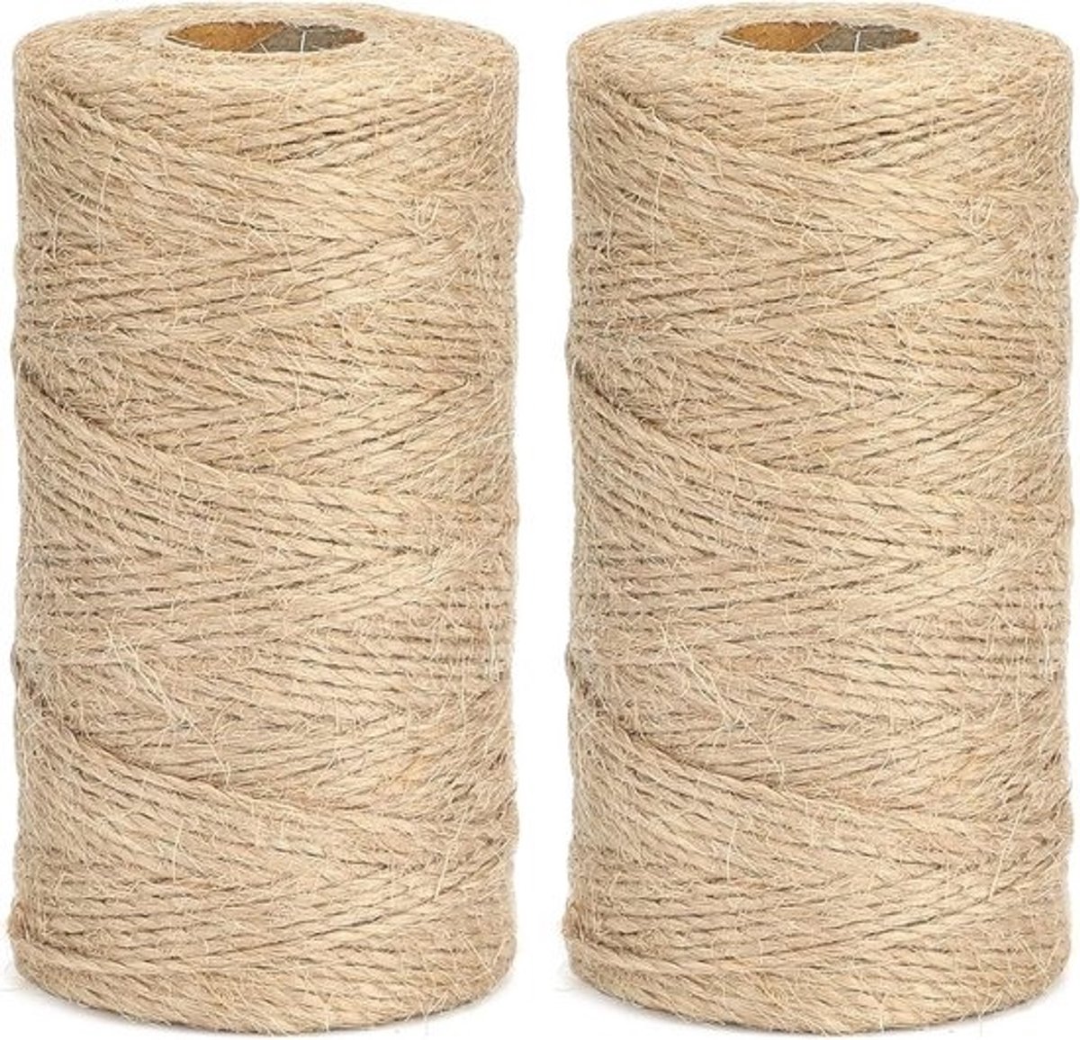 200 m jute touw - 15 mm - decoratief jute koord - 2-laags knutselkoord