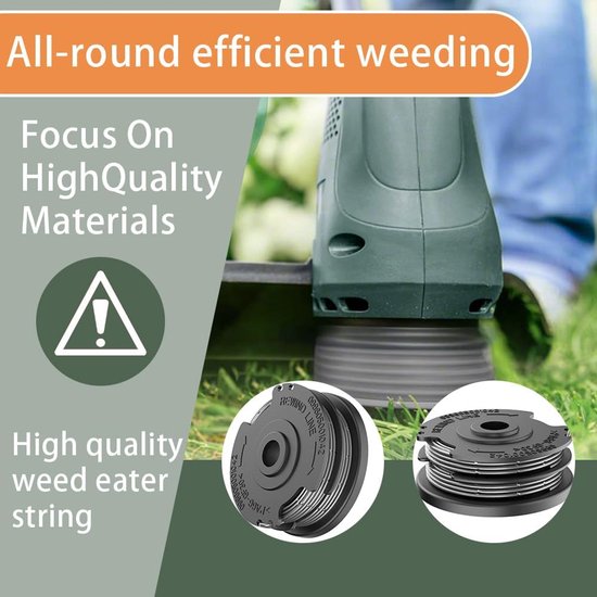Spoelen met hoge weerstand, 6 m x 1,6 mm, voor Bosch AdvancedGrassCut36/ART 24/27/30-36 LI (F016800351), 2 reservespoelen, compatibel met grasmaaier en bosmaaier — afbeelding 5
