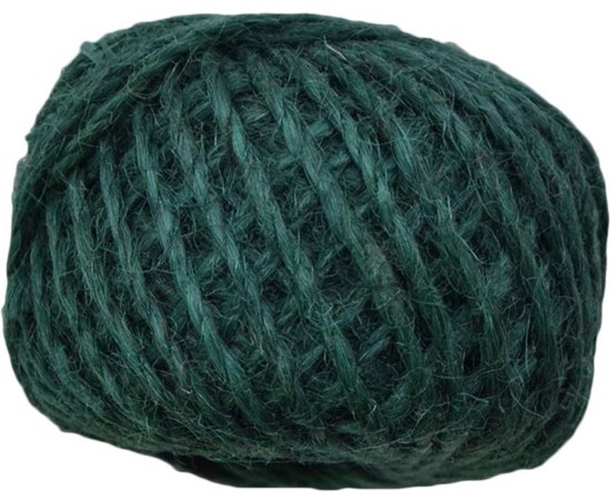Natural Jute Twine voor Geschenkverpakking - Kerst - Feestbenodigdheden - 30m Natuurlijke Jute Touw Cord - Donkergroen