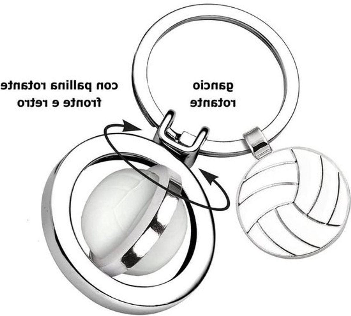 Sleutelhanger Volleybal Eink cod.EL7837 - Afmetingen 76x35x18h - Varotto & Co.