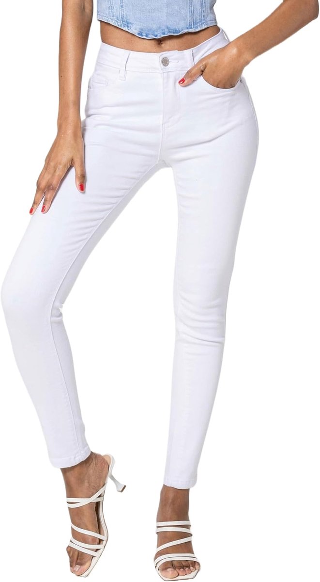 Jeans HIGH Waist Stretch Jeans Gewassen geplooide jeansbroek Stijlvolle broek Enkellange Used Look Destroyed Five-Pocket-Style