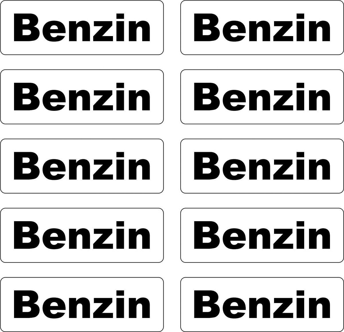 10x sticker vloeistoffen brandstof etikettering tankdeksel jerrycan auto opmerking brandstoffen AdBlue benzine mengsel diesel water Aspen Super (benzine)