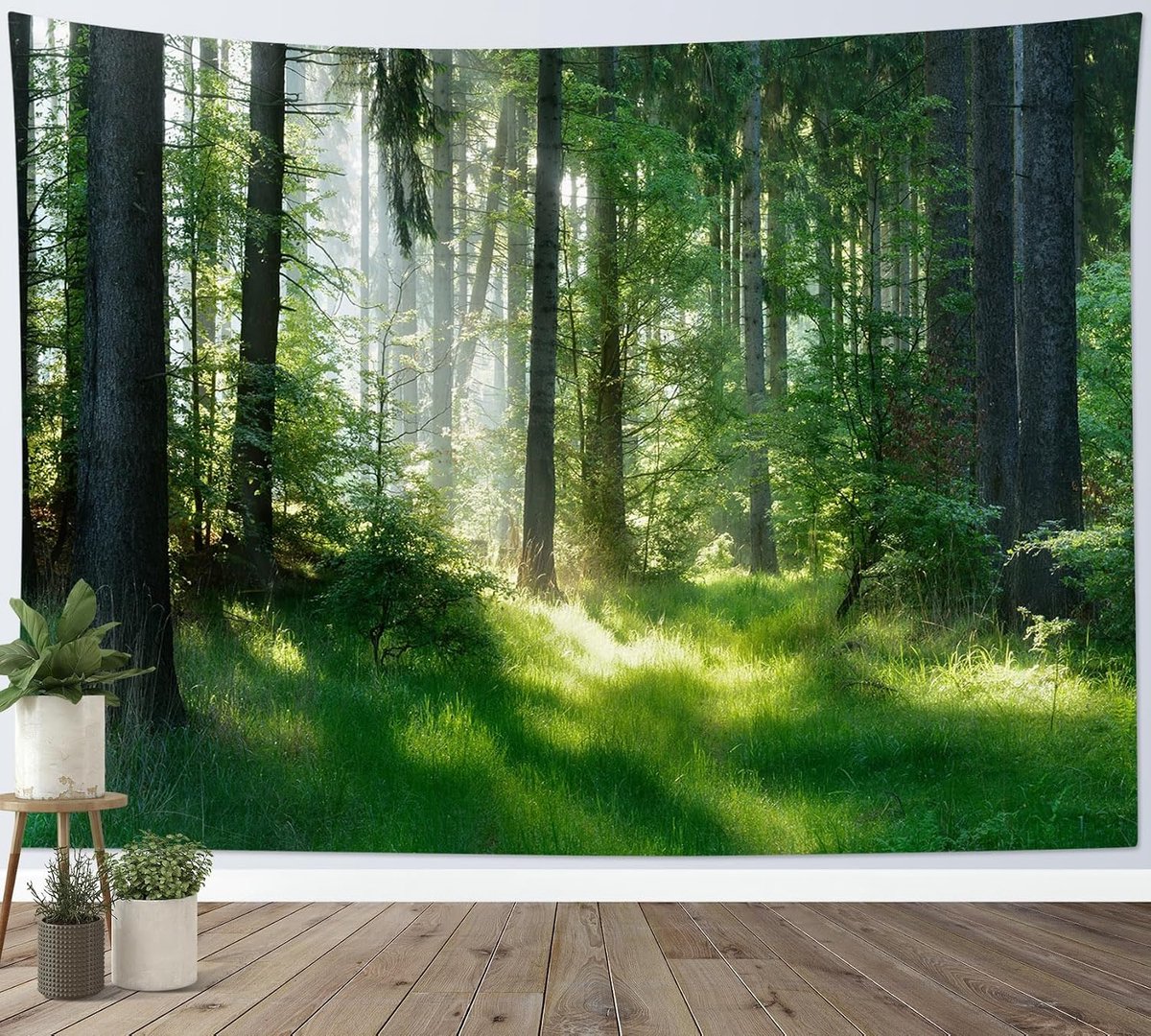 Wandtapijt Groen Bos Natuur Landschap Tapijten Woondecoratie voor Woonkamer Slaapkamer Room Decor,150x100cm