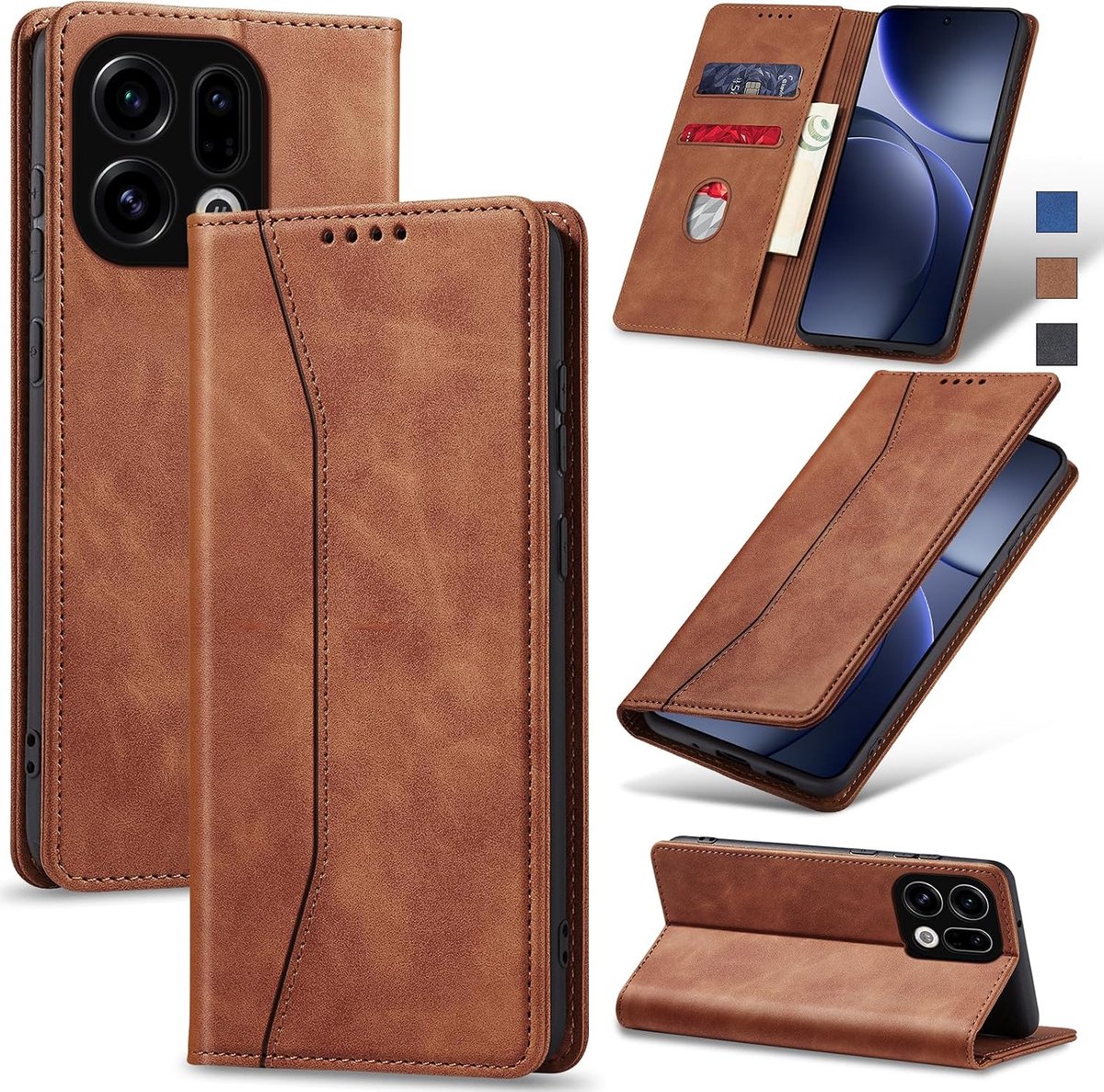 Hoesje voor OPPO Find X9,Bruin