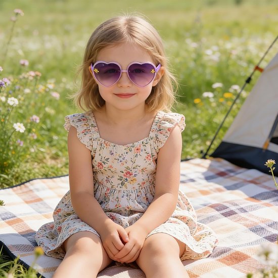 3 stuks kinderzonnebril met bijendecoratie, hartvormige kinderzonnebrillen, UV 400-bescherming, kinderzonnebril, voor jongens en meisjes van 3 tot 10 jaar — afbeelding 5