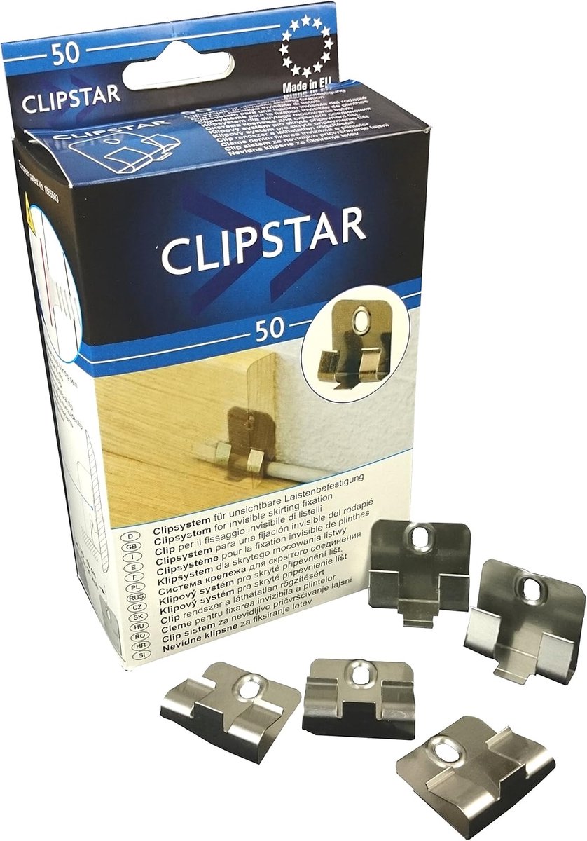 Bevestigingsclip voor Trecor plinten 40-100 mm - 50 stuks - Push & Press systeem - Makkelijk installeren - ShopVlot