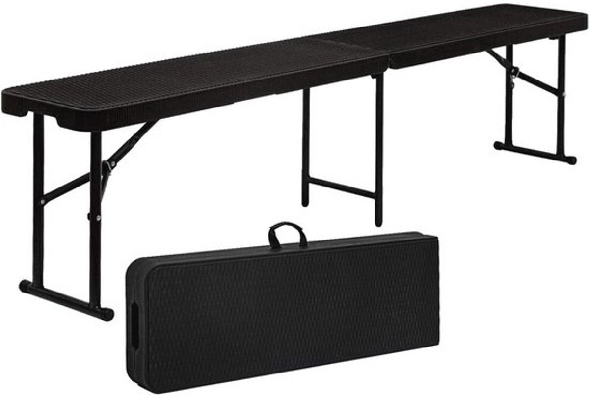 Weerbestendige Inklapbare Bierbank voor Tuin - Rotan Look - 184x30x43 cm