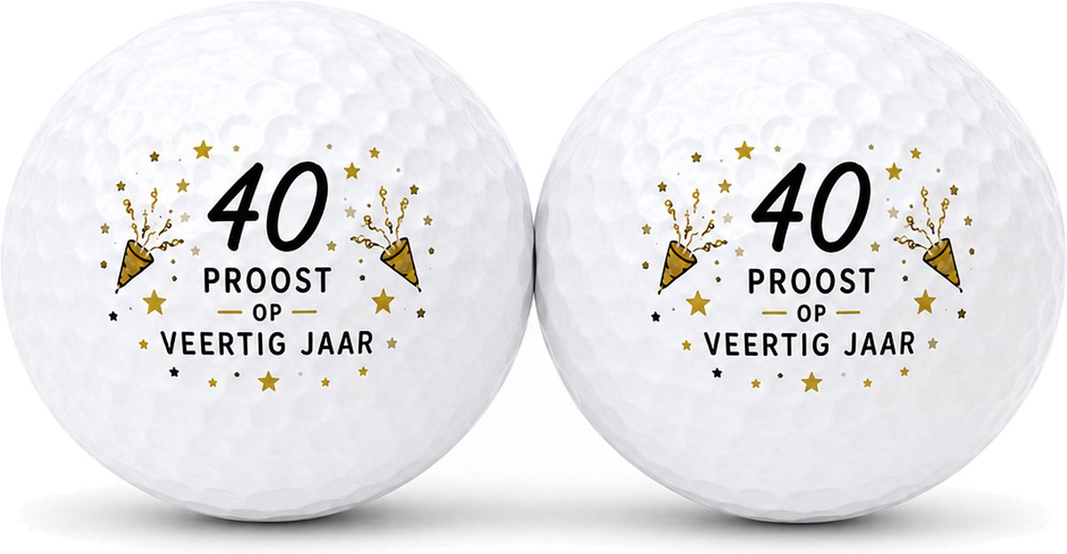 Golfballen 40 Jaar - Verjaardag Golf Cadeau - 2 stuks - Wilson - Golfbal met Opdruk