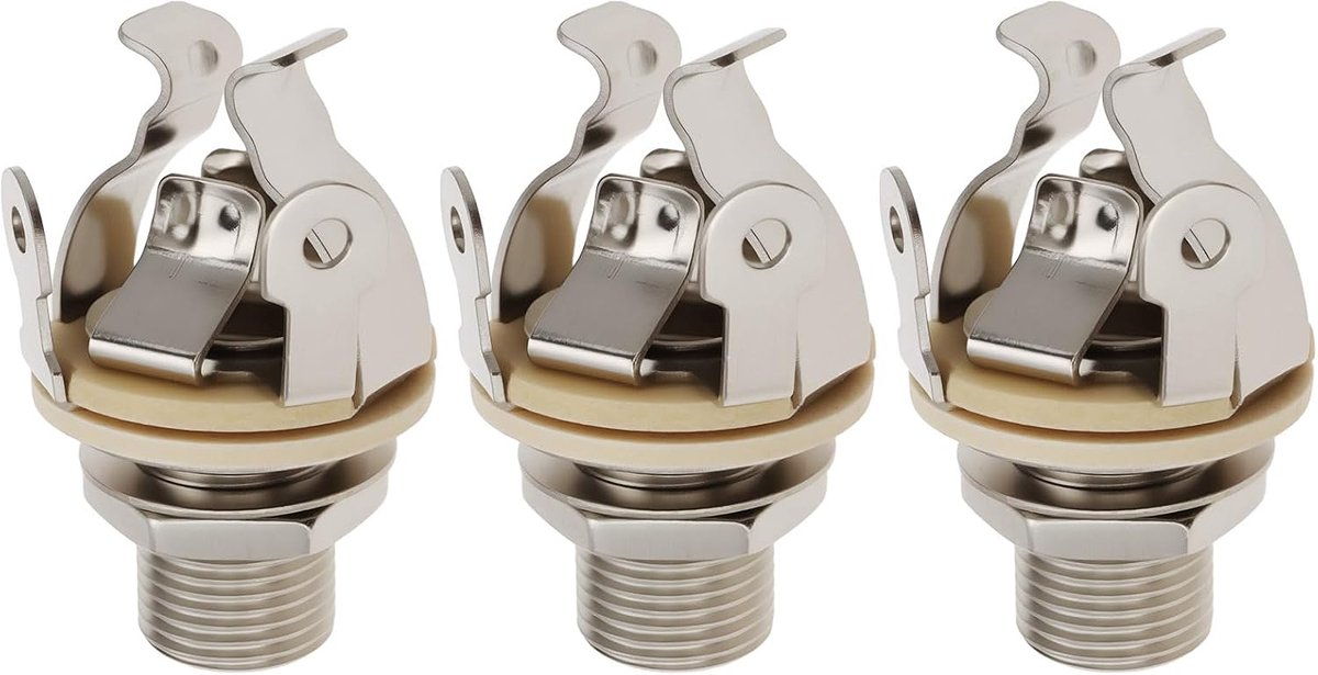 3 stks 1/4 "Multi-Contact Mono Output Jack Full-Contact Jack Geschikt voor Gitaar Bas
