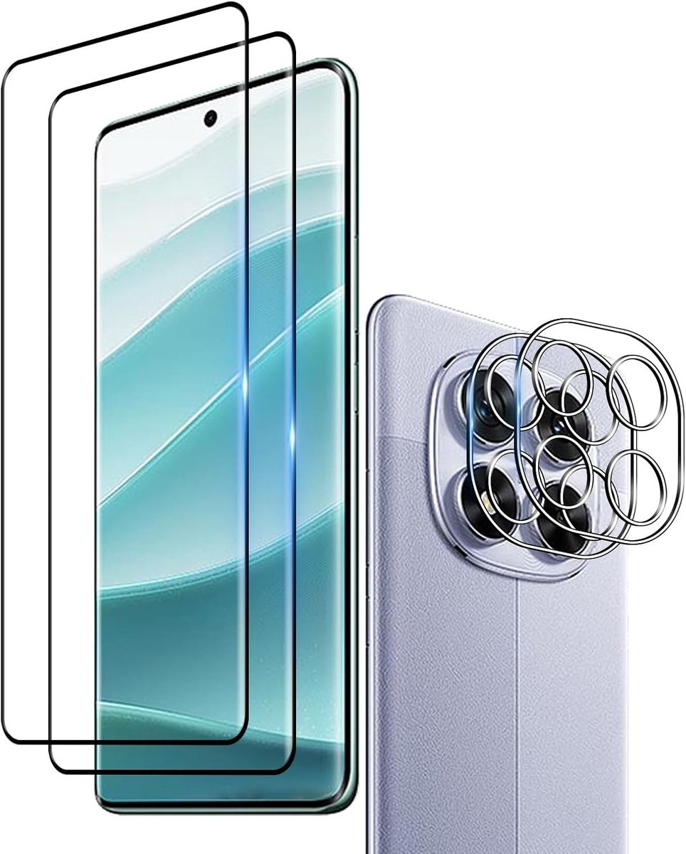 3D Gehard Glas (2) + Achtercamera Protector(2) voor Xiaomi Redmi Note 14 Pro 5G, Gehard Glas Protector Gehard Ultra Resistant Glass Screen Protector Krasbestendig