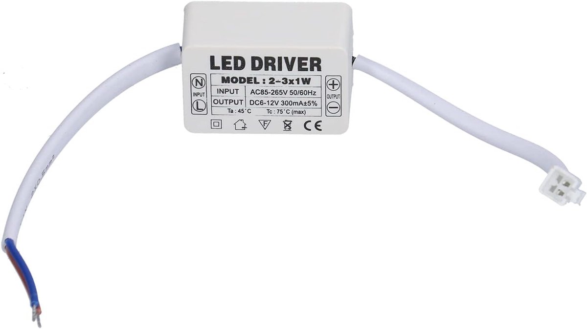 Constante Stroom 300 MA Hoog Vermogen AC 85‑265 V Uitgang 6‑12 V DIY-connector met Kabel voor de Meeste Verlichtingsproducten