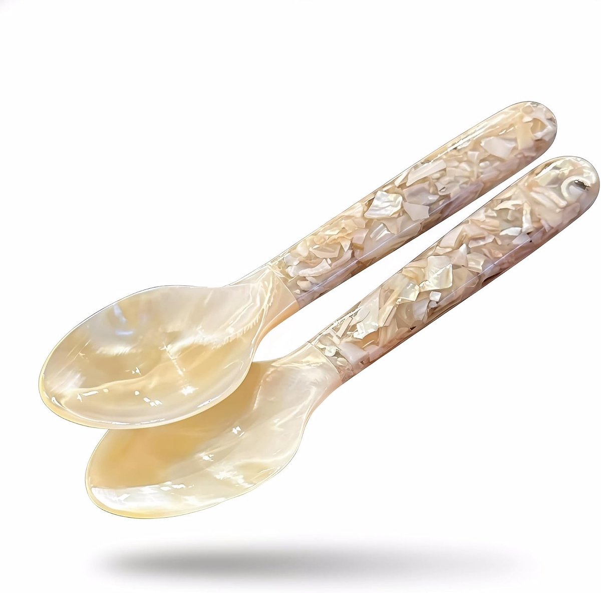 Kaviaarlepels eierlepel handgemaakte parelmoer lepel schelp koffielepel soeplepel dessertlepel voor kaviaar, eieren, zout, specerijen, ijs