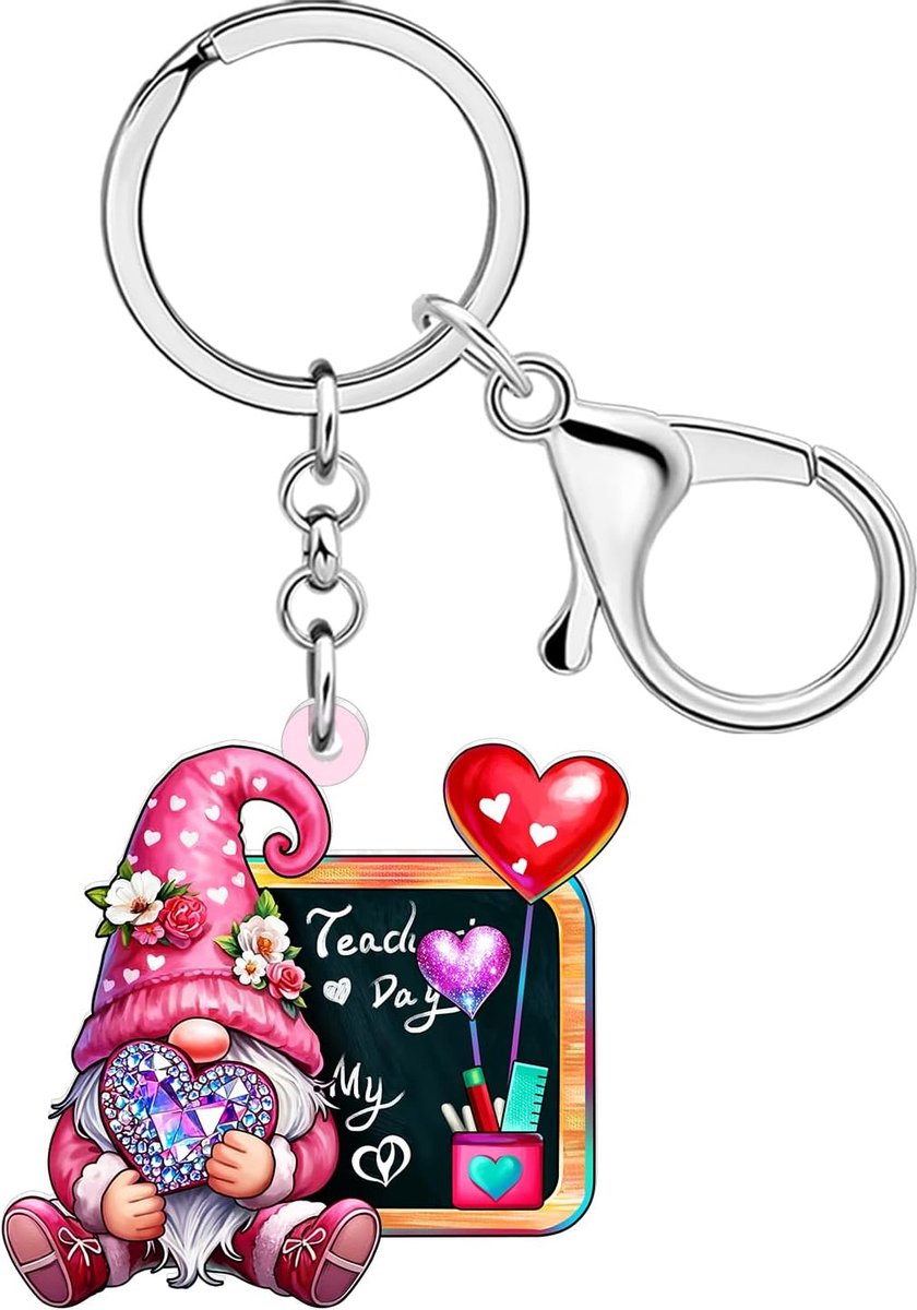 Kabouter sleutelhanger leraar waardering geschenken,Leuke afstuderen accessoires terug naar school leraar geschenken voor vrouwen